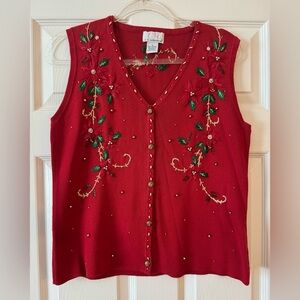 CB Collections Women’s Vintage Christmas Vest Size M